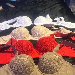 Lace Push-Up Bra - White, Beige, Red - Women Intimates The 4 for 20
